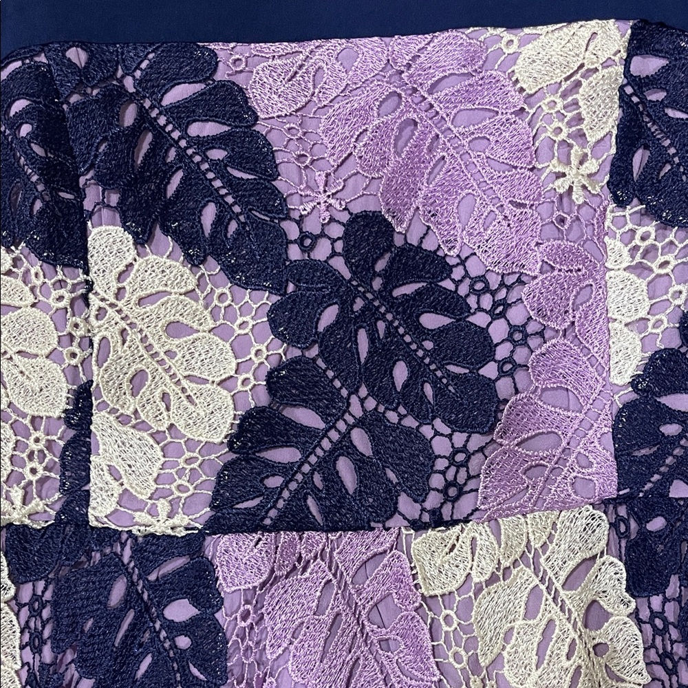 Adelyn Rae Purple and Cream Midi Dress - Picture 5 of 9